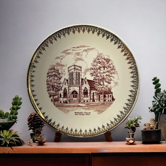 Methodist Church West Chicago, Illinois Collector Plates 10" - Picture 1 of 3